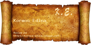 Kormos Edina névjegykártya
